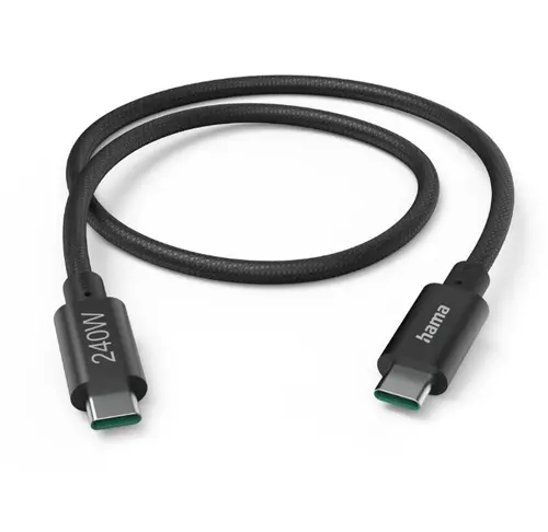 Cablu de date Hama Full-Featured, USB-C - USB-C, 240W, USB 3.2, 1.5m (Negru)