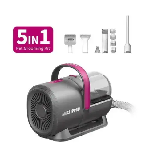 Set ingrijire animale de companie PETKIT AirClipper 5-in-1 Pet Grooming Kit, Autonomie 2.5hr, 35000 RPM (Negru)