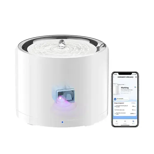 Fanta de apa pentru pisici Petkit Eversweet 3 Pro, Sterilizare UVC, Wireless (Alb)