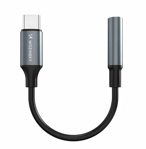 Adaptor audio Wozinsky WACM01 USB-C - mini jack 3.5mm (Negru)