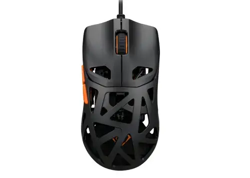 Mouse Gaming Deltaco DM360, 12400 DPI, Wired (Negru/Portocaliu)