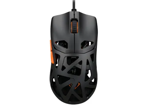 Mouse Gaming Deltaco DM360, 12400 DPI, Wired (Negru/Portocaliu)