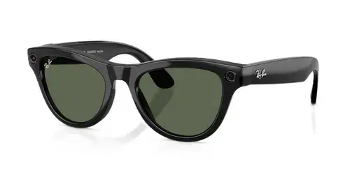 Ochelari Smart Ray-ban META Skyler Gen 2 RW4014 601/71 52-20, Wi-Fi 6, Bluetooth, Aparat foto cu filmare, Asistent vocal, 32GB Flash, Lentile G15 Verzi (Negru)