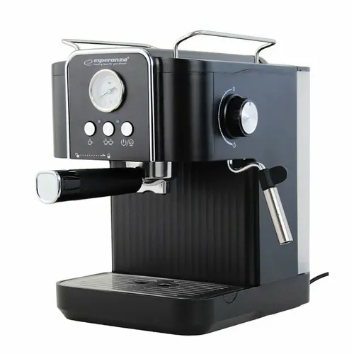 Espressor manual Esperanza Excelsa EKC010, 850W, 1.8l, 20 bar, Spumator de lapte integrat (Negru)