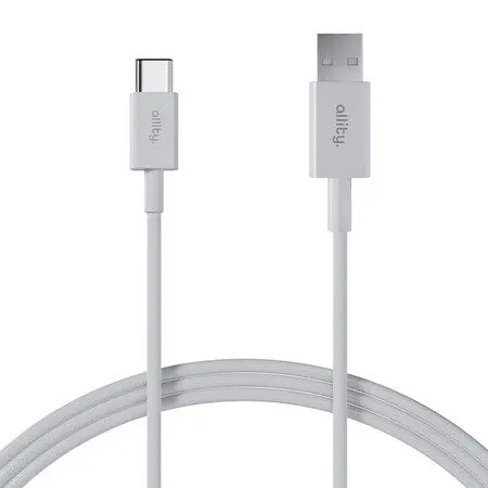 Cablu de date si incarcare Allity AUC-03, USB-A la USB-C, 3A, 1m (Alb)