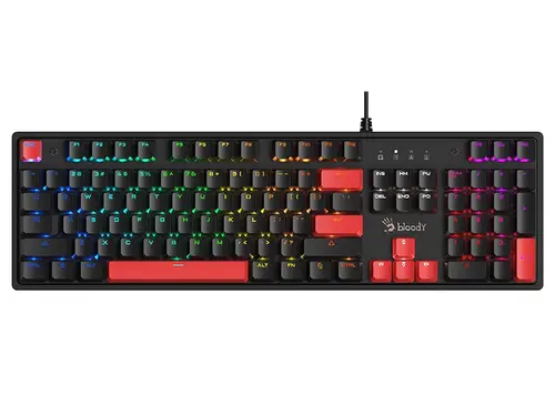 Tastatura A4Tech Bloody S520N Fire, Wired, USB, iluminare RGB (Negru/Rosu)
