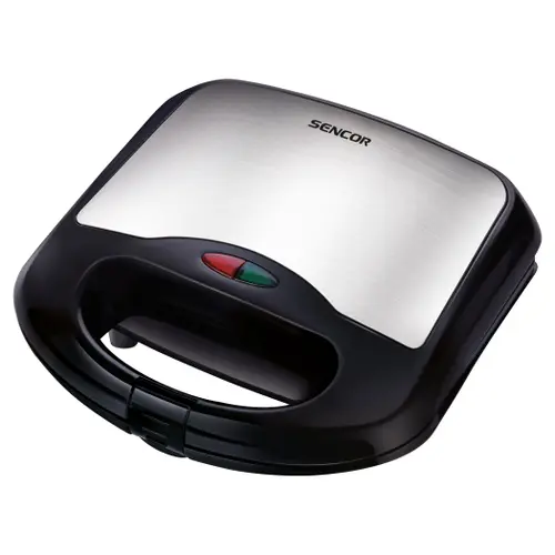 Sandwich maker Sencor SSM4220SS, 700 W, Indicator functionare, Suprafata anti-aderenta (Negru/Inox)