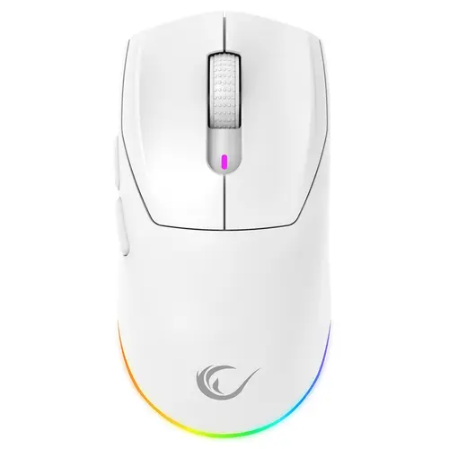 Mouse Rampage Prote M5 Pro, 26000 DPI, iluminare RGB, Wireless 2.4Ghz, Bluetooth, USB (Alb)