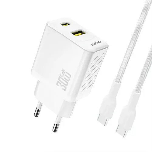 Incarcator retea Dudao A27TCEU, 30W, 1 x USB-A - 1 x USB-C (Alb)