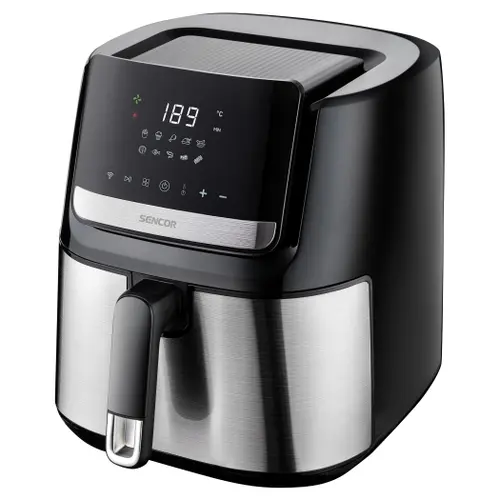 Friteuza cu aer cald Sencor SFR6600SS, 1600 W, 6.5 l, Control touch, Timer (Negru/Argintiu)