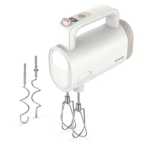 Mixer de mana portabil Sencor SHM9130WH, 8 viteze, Status baterie LED (Alb)