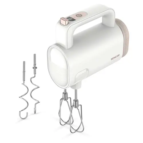 Mixer de mana portabil Sencor SHM9130WH, 8 viteze, Status baterie LED (Alb)
