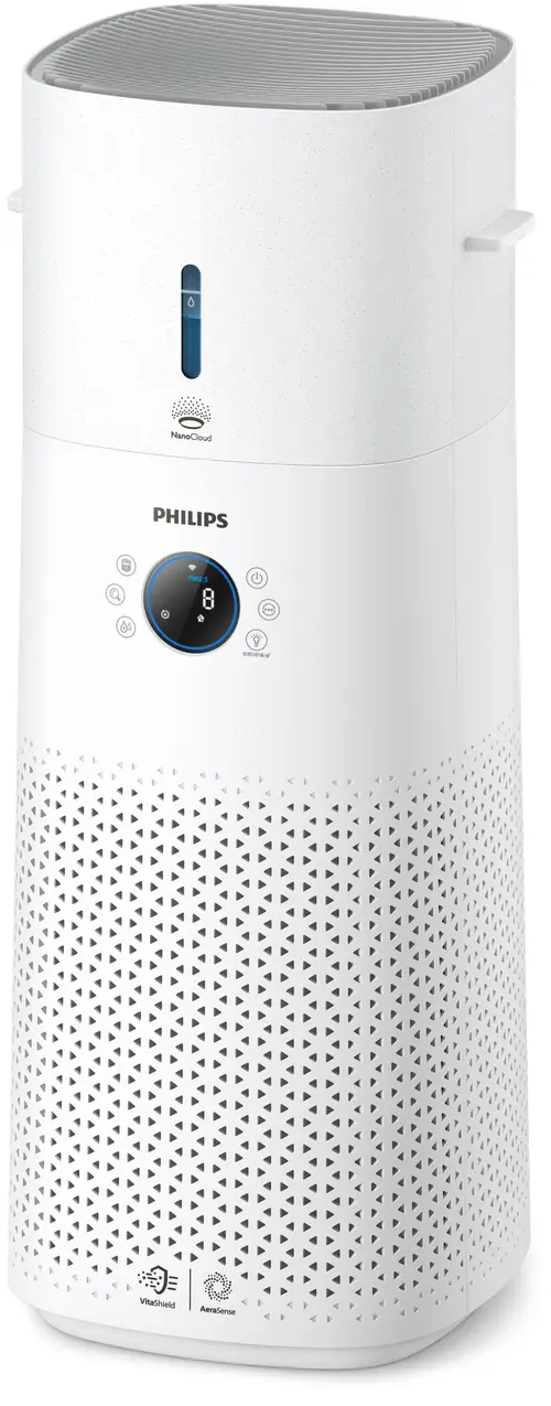 Purificator de aer 2 in 1 Philips AC3737/10, 505 m3/h, 131 mp, Wi-Fi, Mod Turbo, Filtru HEPA 13, 42 W (Alb)
