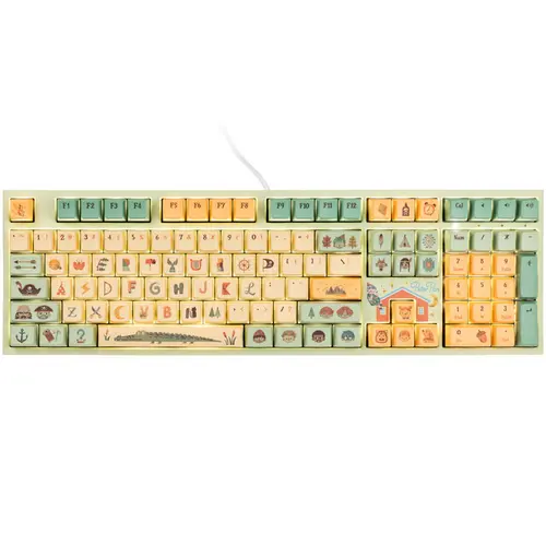 Tastatura Gaming Ducky x Dimanche One 2 Pro Peter Pan, Wired, USB, RGB (Verde/Galben)