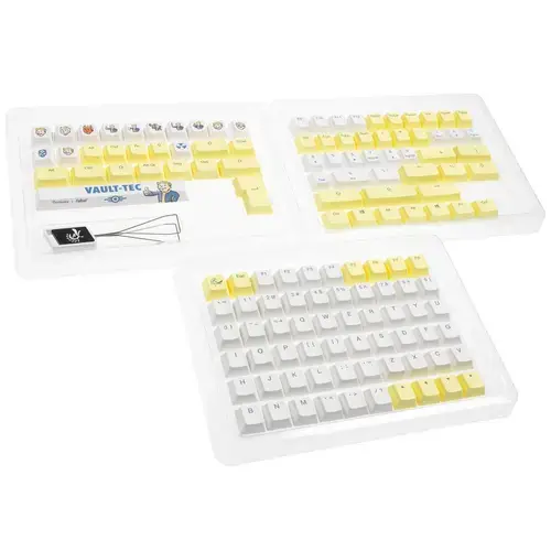 Set taste Ducky Ducky x Fallout, 132 bucati, ANSI, US (Alb/Galben)