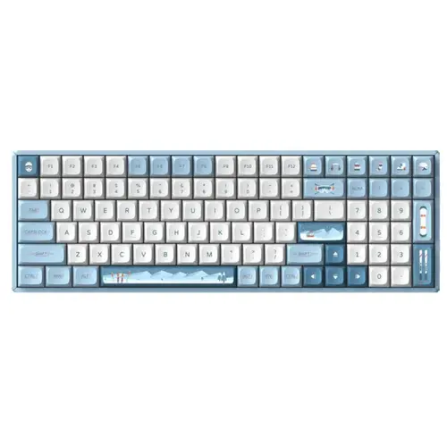 Tastatura IQUNIX F97 Wintertide, Wired, Wireless, USB (Albastru/Alb)