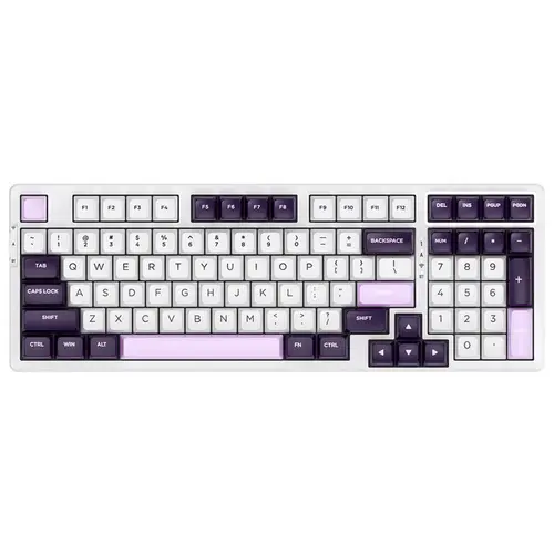 Tastatura VGN V98 Pro Crystal Wine, Wired, Wireless, RGB (Alb/Mov)