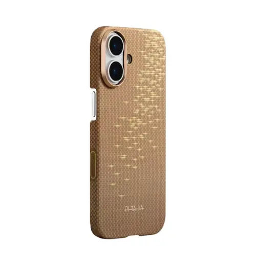 Husa Protectie Spate Pitaka pentru Apple iPhone 17, Glinds of Gold, Ultra-Slim (Auriu)