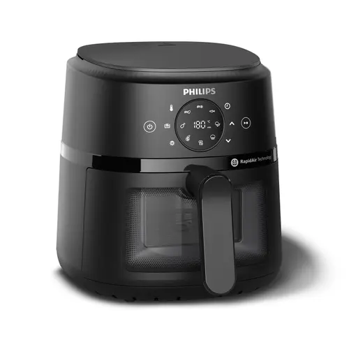 Friteuza cu aer cald Philips NA210/00, 3.2 l, 1300 W, 9 programe, Termostat reglabil 60-200 C, Timer, Control touch (Negru)