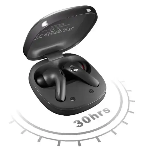 Casti True Wireless In Ear HiFuture Sonic Core,  Bluetooth 5.4, ANC, ENC, Pana la 30 de ore autonomie, IPX5 (Gri)