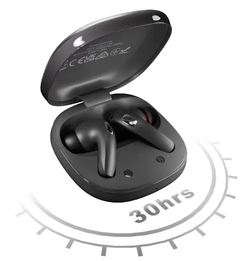 Casti True Wireless In Ear HiFuture Sonic Core,  Bluetooth 5.4, ANC, ENC, Pana la 30 de ore autonomie, IPX5 (Gri)