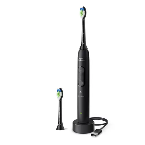 Periuta de dinti electrica Philips Seria 4100 HX4042/52, 2 viteze, 2 moduri periaj, Timer, 31000 miscari/minut, 2 capete incluse (Negru)