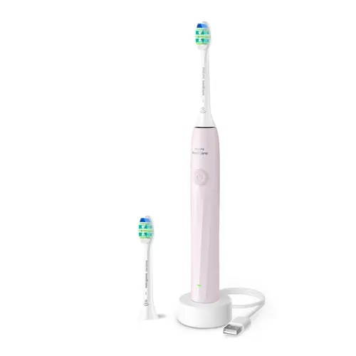 Periuta de dinti electrica Philips Seria 2100 HX4022/03, 2 viteze, 31000 miscari, 2 capete incluse (Roz)