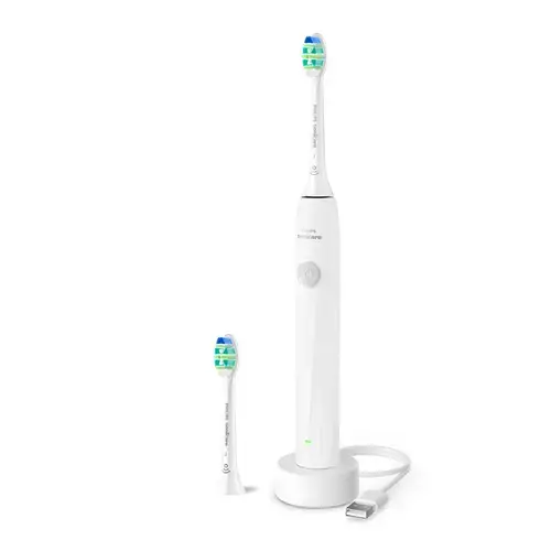 Periuta de dinti electrica Philips Seria 2100 HX4022/01, 2 viteze, 31000 miscari, 2 capete incluse (Alb)