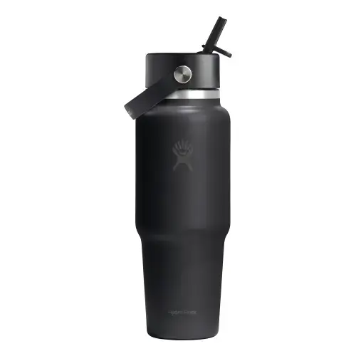 Sticla termos, inox, 950ml, inchWide Strawinch, Hydro Flask (Negru)