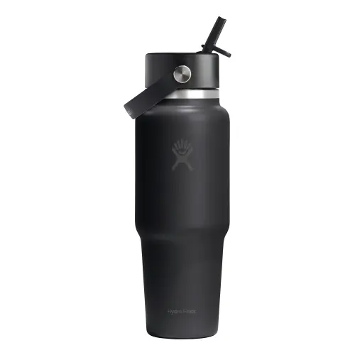 Sticla termos, inox, 950ml, inchWide Strawinch, Hydro Flask (Negru)