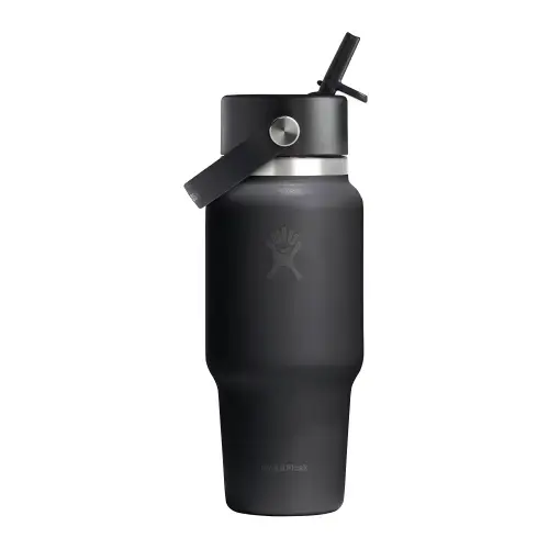 Sticla termos, inox, 710ml, inchWide Strawinch, Hydro Flask (Negru)