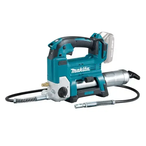 Masina de gresat pe acumulator Makita DGP180Z, 18 V, 690 bar presiune maxima, 290 l/min debit maxim, 120 cm lungime furtun, fara acumulator/incarcator
