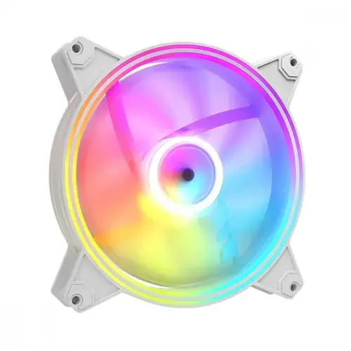 Ventilator Modecom VOLCANO APEX, 140x140x25mm, 1400 rpm, ARGB, 4 pin PWM (Alb)