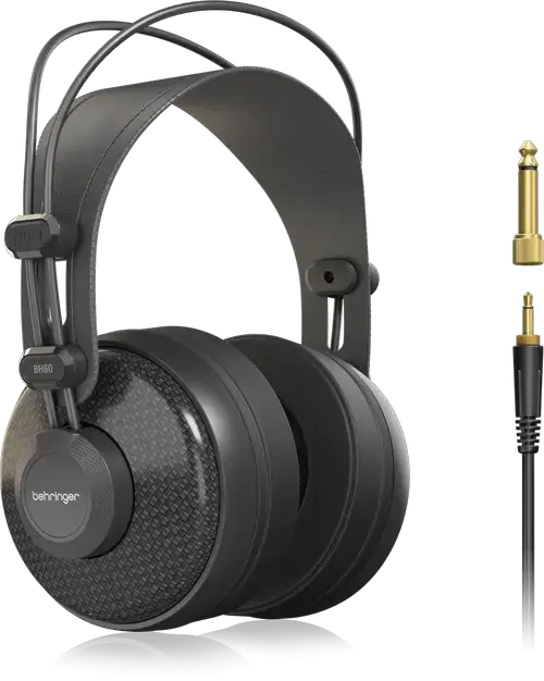 Casti Studio Hi-Fi Behringer BH60, Jack 3.5mm/6.3mm, Cablu 2.5m, Difuzor 51mm (Negru)