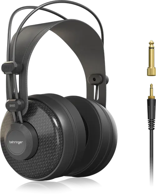 Casti Studio Hi-Fi Behringer BH60, Jack 3.5mm/6.3mm, Cablu 2.5m, Difuzor 51mm (Negru)
