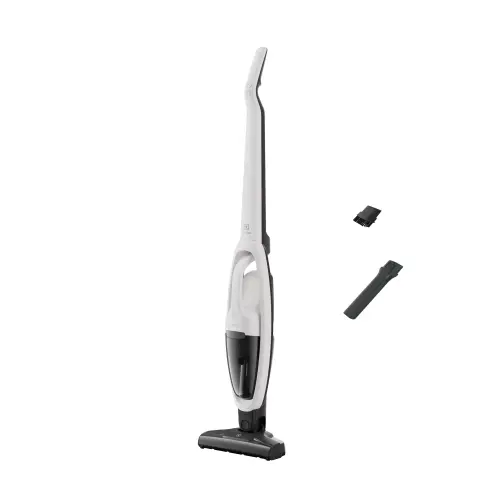 Aspirator vertical 2 in 1 Electrolux Seria 300 ES31CB18SH, 18V, 2000 mAh Li-Ion, Autonomie pana la 45 min, 2 viteze, perie turbo electrica, duza pentru spatii inguste (Alb)