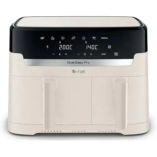 Friteuza dubla cu aer cald Tefal EY901AE0, 8.3 litri, 2700 W,7 programe (Alb)