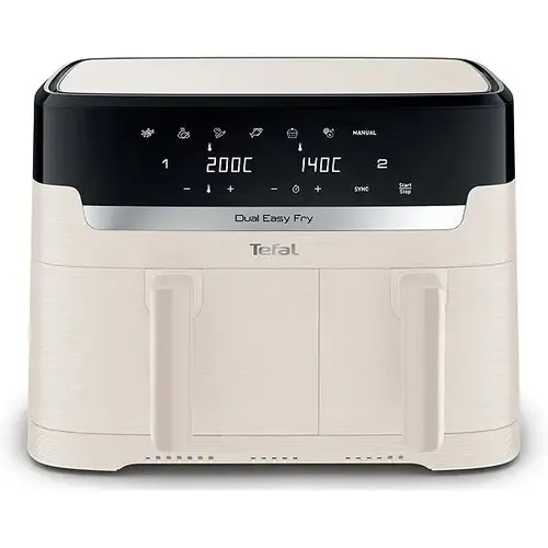 Friteuza dubla cu aer cald Tefal EY901AE0, 8.3 litri, 2700 W,7 programe (Alb)