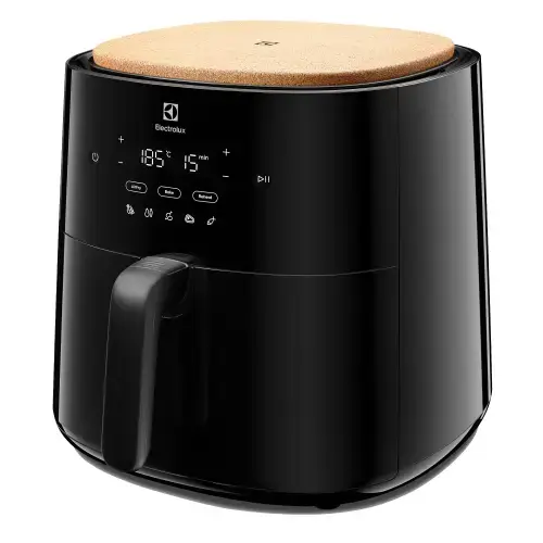 Friteuza cu aer cald Electrolux 700 XXL EAF7B, 1800 W, 6.8L, 2,3 kg cartofi prajiti, display digital, 3 moduri gatire, 5 programe automate, timer 99 min, avertizare acustica pentru amestecare ingrediente (Negru)