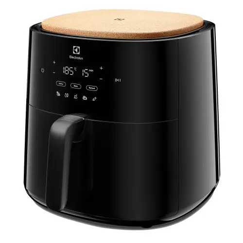 Friteuza cu aer cald Electrolux 700 XXL EAF7B, 1800 W, 6.8L, 2,3 kg cartofi prajiti, display digital, 3 moduri gatire, 5 programe automate, timer 99 min, avertizare acustica pentru amestecare ingrediente (Negru)