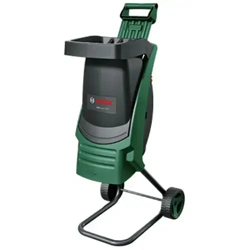 Tocator crengi si resturi vegetale electric Bosch AXT Rapid 2200, 2200 W, 3650 RPM, 14 Nm, 40 mm diametru maxim taiere, 90 kg/h capacitate,roti transport (Verde/Negru)