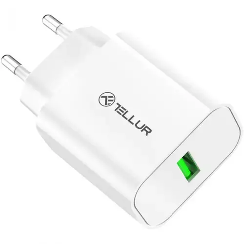 Incarcator retea Tellur, USB-A, QC3.0, 18W (Alb)