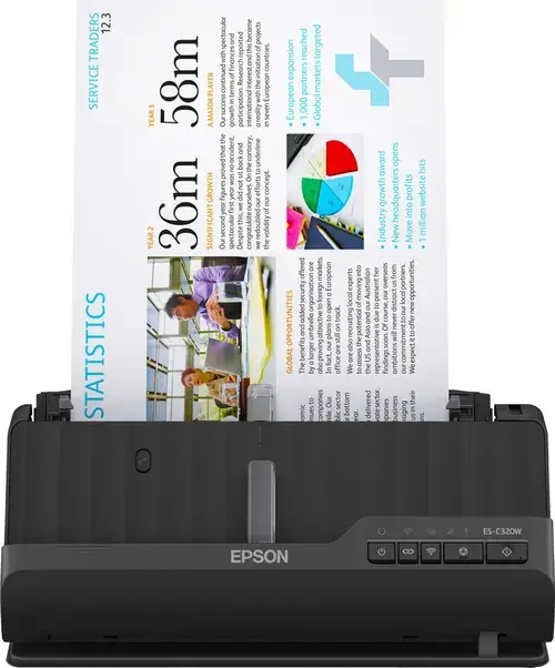 Scanner EPSON WorkForce ES-C320W, A4, 600dpi, 30ppm, ADF, USB, Wireless (Negru)