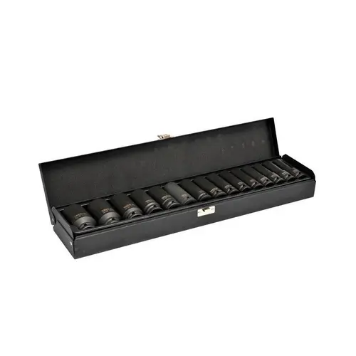 Set chei tubulare adanci de impact Yato YT-1055, 1/2'',15 Buc, Cr-Mo, 10-32mm