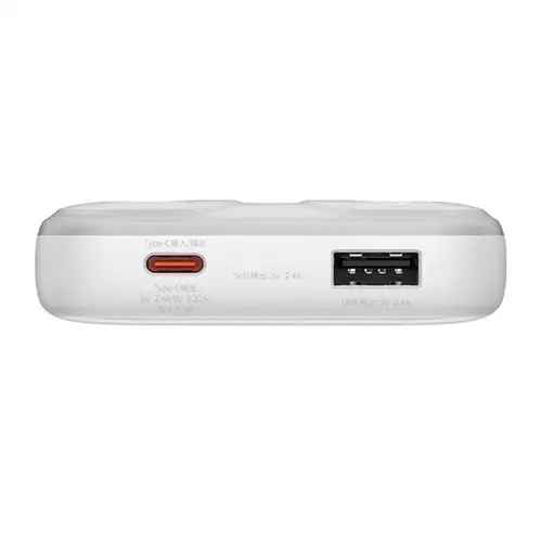 Acumulator extern portabil Baseus Comet, 10000 mAh, Display, 22.5W, Cablu USB-C inclus (Alb)