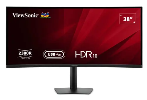 Monitor IPS LED ViewSonic 37.5inch VA3820C, WQHD+ (3840 x 1600), HDMI, DisplayPort, Boxe, Ecran curbat (Negru)