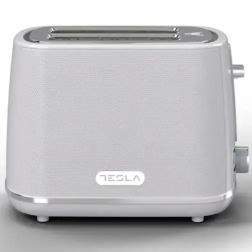 Prajitor de paine Tesla TS400GX, 930 W, 2 felii, Functie Dezghetare, Functie Reincalzire (Alb/Gri)
