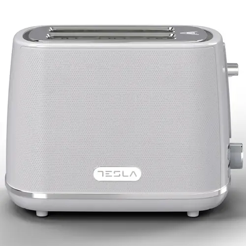 Prajitor de paine Tesla TS400GX, 930 W, 2 felii, Functie Dezghetare, Functie Reincalzire (Alb/Gri)