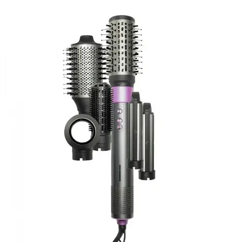 Aparat de coafat HEINNER HAS-Y15BLDC-GY6, 1300 - 1500 W, 3 trepte putere, 3 setari temperatura, Ionizare (Gri/Mov)