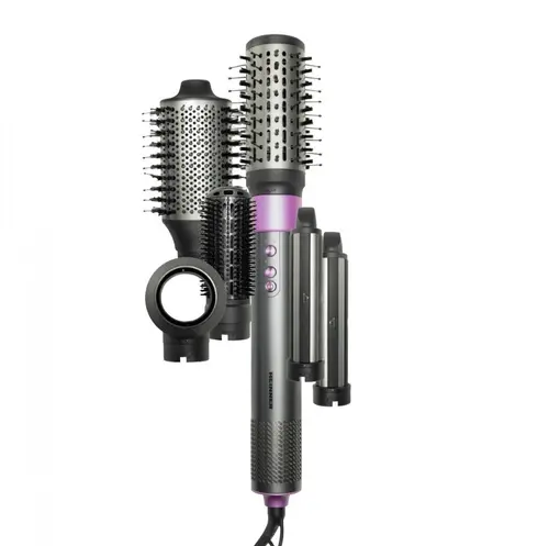 Aparat de coafat HEINNER HAS-Y15BLDC-GY6, 1300 - 1500 W, 3 trepte putere, 3 setari temperatura, Ionizare (Gri/Mov)